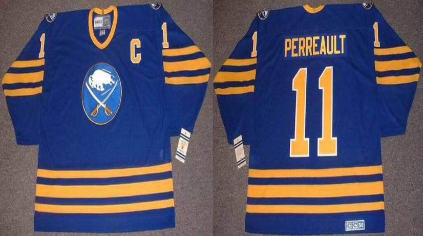 2019 Men Buffalo Sabres 11 Perreault blue CCM NHL jerseys
